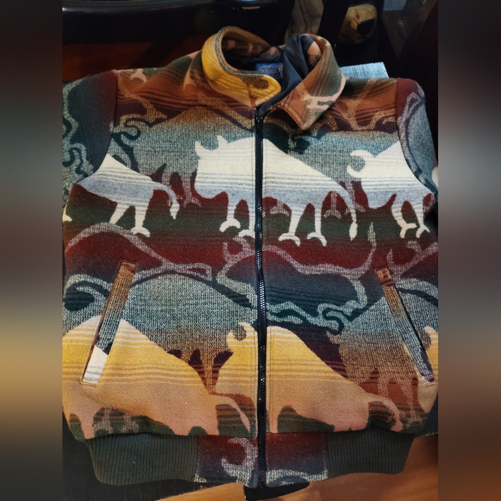 Pendleton Wool Zip Up Jacket Vintage - image 1